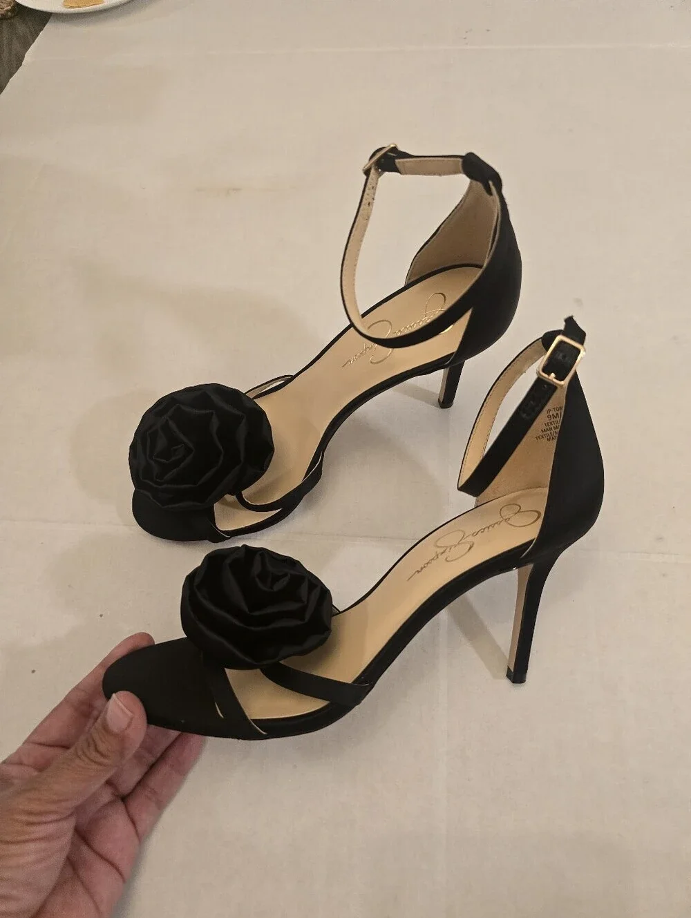 Jessica Simpson Torny Black Rose Sandals Size 9